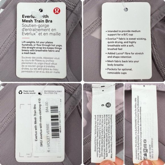 NEW Lululemon X Barry's 2023 Everlux with Mesh Train Bra Sz. 6 - Limited Edition - Picture 8 of 9